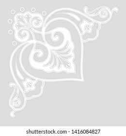 White Richelieu embroidery patterns on the gray background