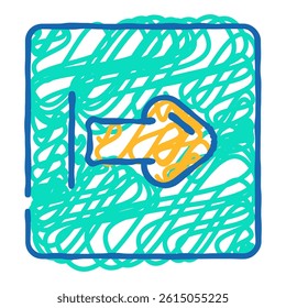 white right left arrow emergency doodle icon sketch vector. white right left arrow emergency sign. isolated symbol illustration