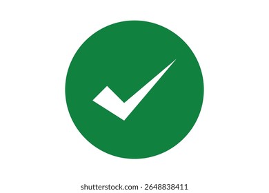 Icono de marca de verificación de garrapata derecha blanca en Vector verde sobre fondo blanco. estilo plano. icono de garrapata para diseño de Sitio web, logotipo, App, diseño de interfaz de usuario