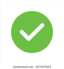 Icono de marca de verificación de garrapata derecha blanca en Vector verde sobre fondo transparente. estilo plano. icono de garrapata para diseño de Sitio web, logotipo, App, diseño de interfaz de usuario