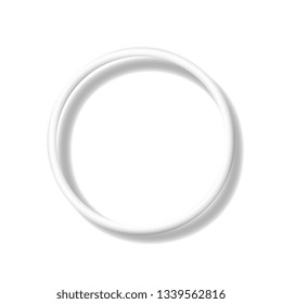 white ring on white background with realistic shadows. abstract vector object easy to edit and customize. eps 10