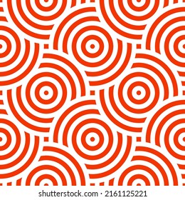 White rings seamless pattern with orange background.