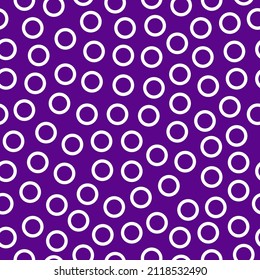 White rings seamless pattern with purple background.