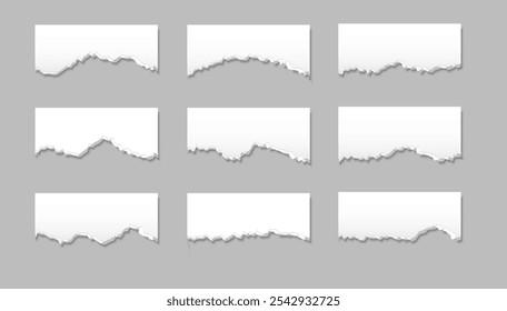 White ripped blank for text or message on gray background vector