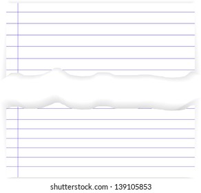 White Ripped Lined Paper