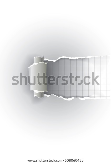 White ripped\
paper with grid.\
Illustration of white  ripped paper with grid\
with place for your image or text.\
