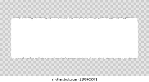 White Ripped Paper On Transparent Background. Vector Illustration