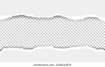 White Ripped paper With Transparent background With Gradient Mesh, Vector Illustration