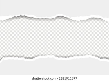 White Ripped Paper And Transparent Background 
With Gradient Mesh, Vector Illustration
