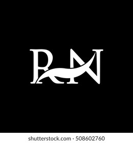 White RN Swoosh Logo Vector