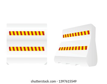 White road barrier. vector illustration