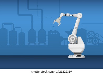 White robot arm on white background vector illustration