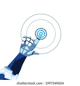 white robot arm on white background