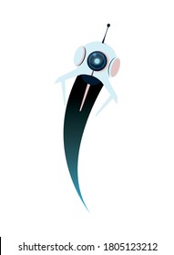 white robot eye of robotic technology futuristic toy future machine cyborg science android and fiction theme Vector illustration