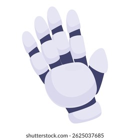 White robot hand with blue joints is giving a high five