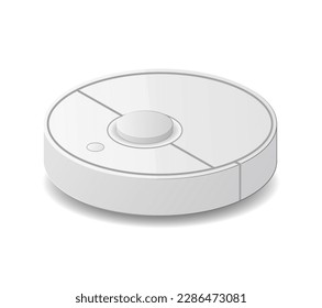 White robotic vacuum cleaner isolated on white background