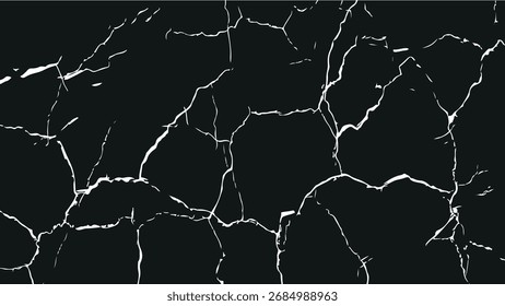 superficie de roca blanca con patrón de grieta negro. fondo Abstractas de pared de grieta negro. fracturas detalladas sobre un fondo negro. Textura de fondo de hielo agrietado.