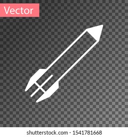 White Rocket icon isolated on transparent background.  Vector Illustration
