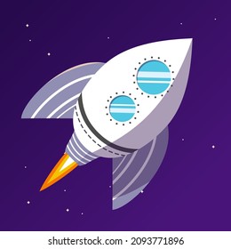 White rocket illustration for game and animations.