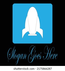 white rocket with sky blue background