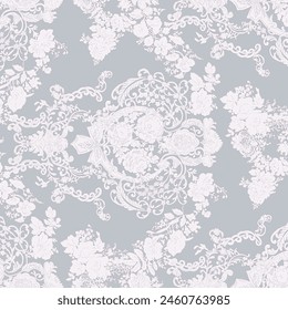 White rococo ornamental pattern design 