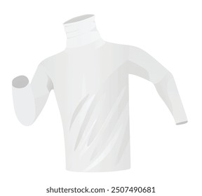 Camisa de cuello redondo blanca. Ilustración vectorial