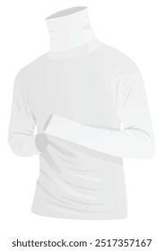 White roll neck shirt. vector illustration