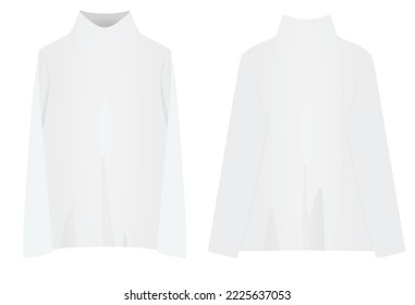 Suéter de cuello de rollo blanco. ilustración vectorial