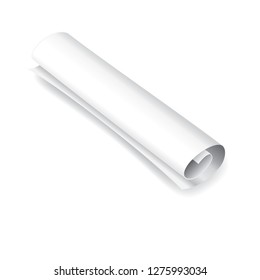 White roll of paper isolated on a white background