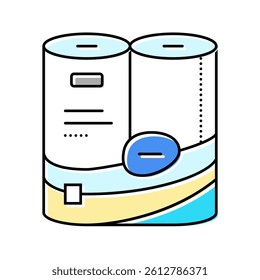 white roll paper towel color icon vector. white roll paper towel sign. isolated symbol illustration