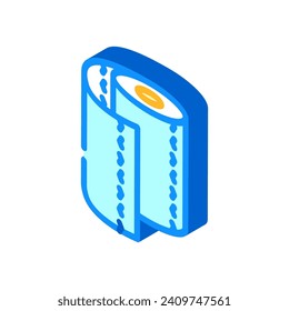 white roll paper towel isometric icon vector. white roll paper towel sign. isolated symbol illustration