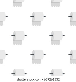 White roll of toilet paper on a holder pattern seamless for any design vector illustration
