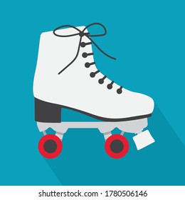 white roller skates icon- vector illustration