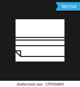 White Rolling paper icon isolated on black background. Vector Illustration