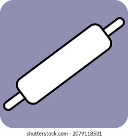 White rolling pin, illustration, vector, on a white background.