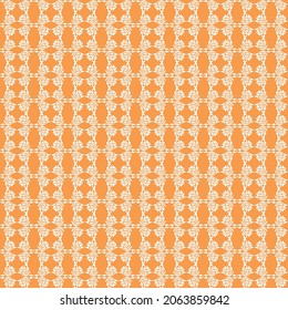 white romantic patterns on orange background authentic black and white vector textile fabric decorative