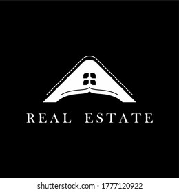 White roof real estate logo template