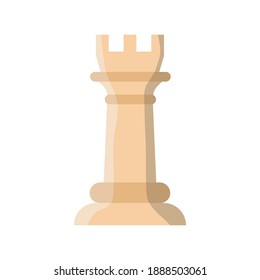 white rook chess piece flat style icon vector illustration design