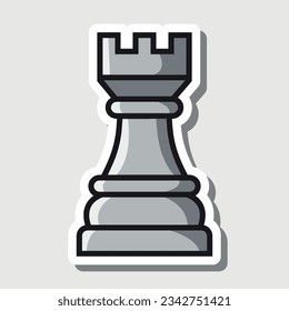 Black and white chess piece rook Royalty Free Vector Image