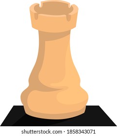 White rook, illustration, vector on white background