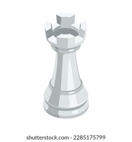White rook isometric icon 3d vector illustration