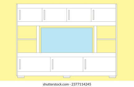white room divider cupboard design with a combination of aquarium, model number four