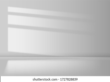 White room interior with light beam. Graphic concept for your design.