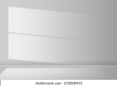 White room interior with light beam. Graphic concept for your design.