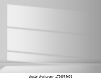 White room interior with light beam. Graphic concept for your design.