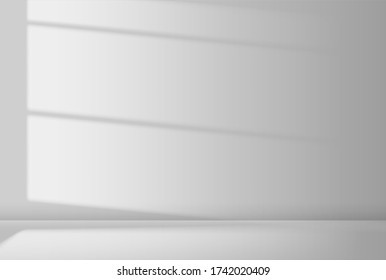 White room interior with light beam. Graphic concept for your design.