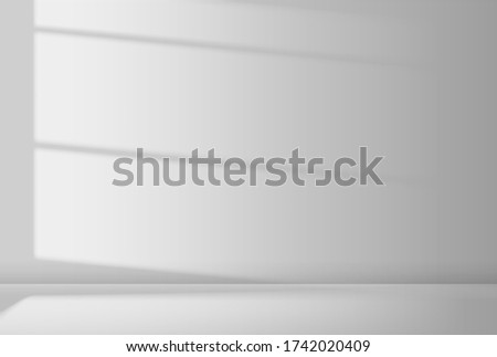White room interior with light beam. Graphic concept for your design.