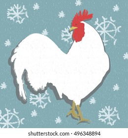 white rooster snowflakes