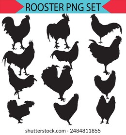 A white rooster stands on a green lawn and looks forward