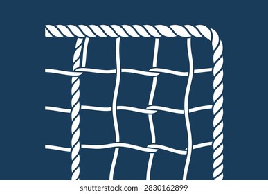 A white rope net pattern is displayed on a dark background